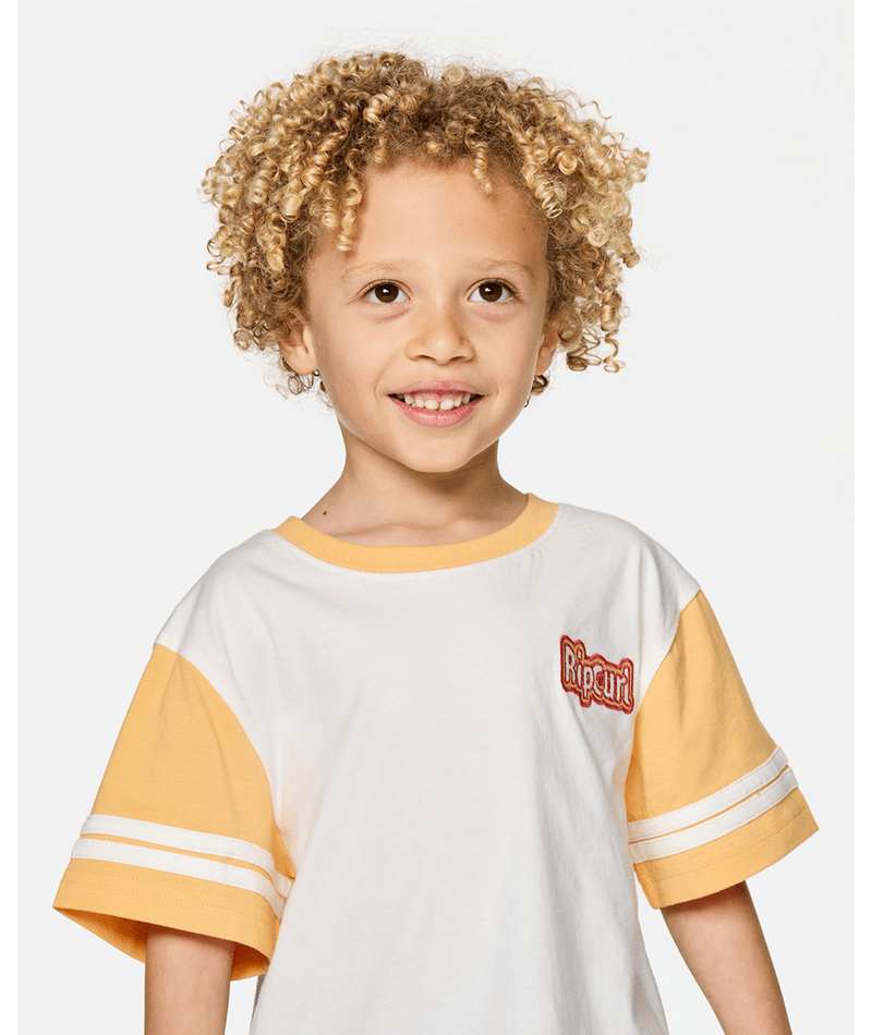 Rip Curl Paddle Out Logo Tee-Boy in BONE