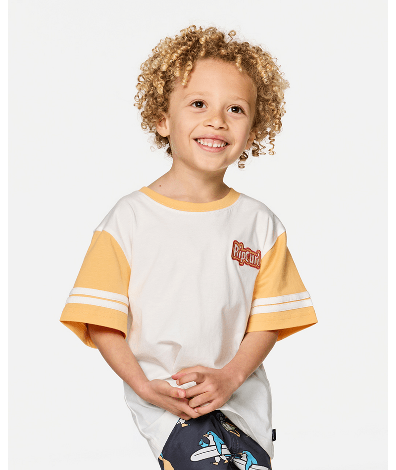 Rip Curl Paddle Out Logo Tee-Boy in BONE