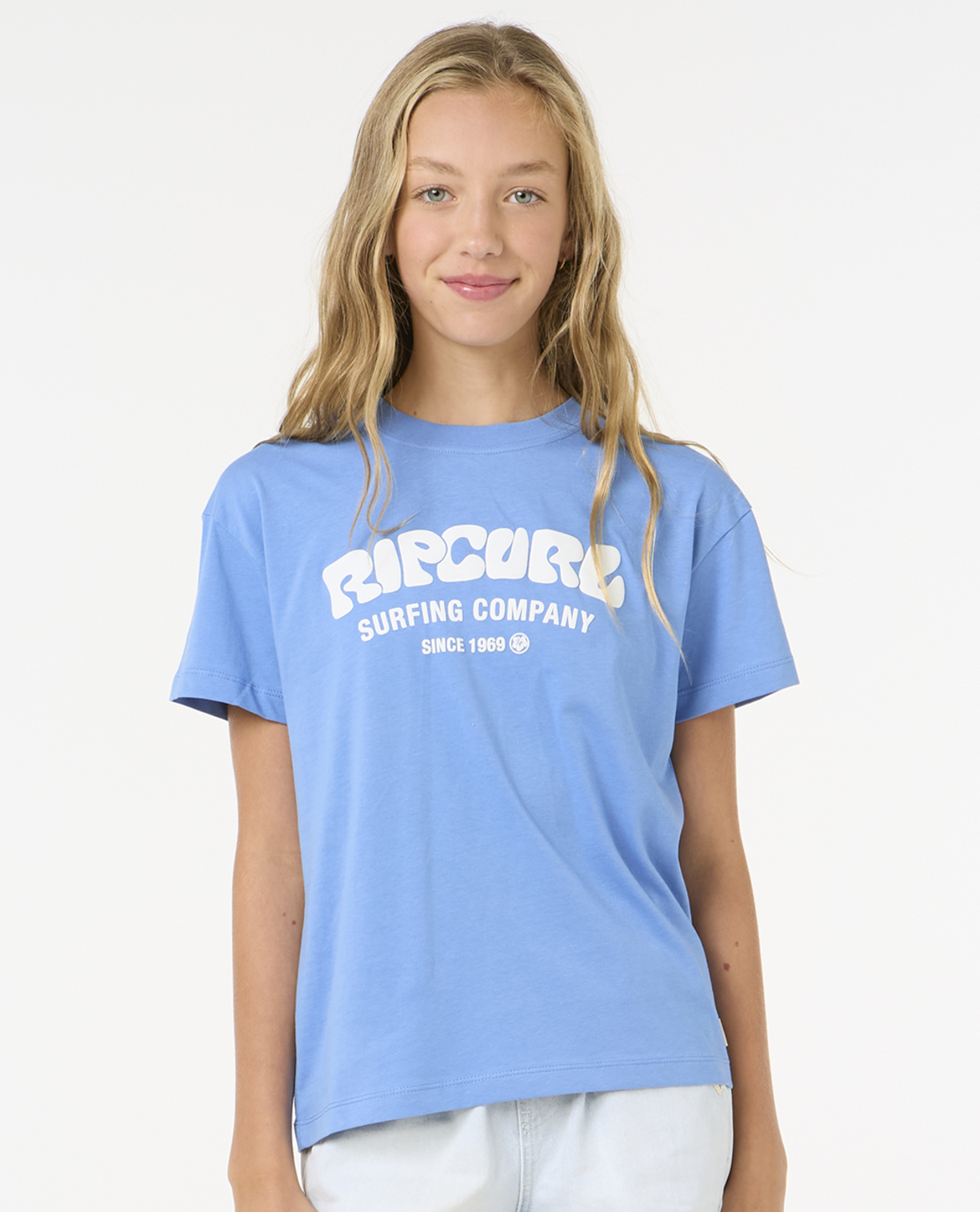 Rip Curl Surf Puff Relaxed Tee- Girl in BLUE