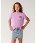 Rip Curl Surf Puff Relaxed Tee- Girl in BRIGHT LILAC