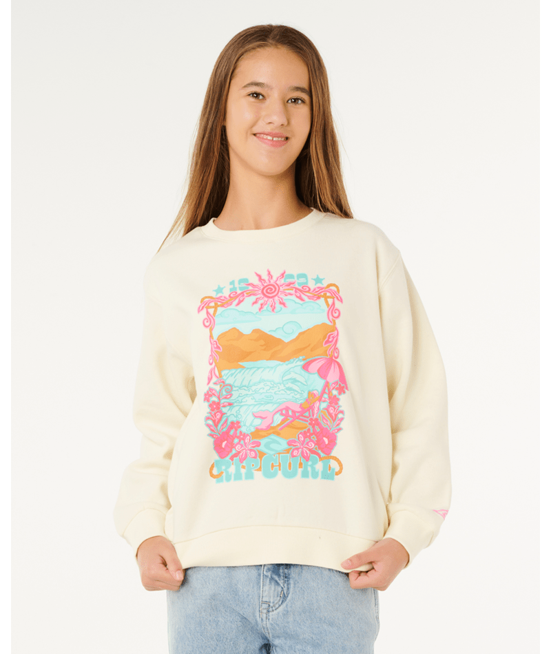 Rip Curl Sunshine Squad Crew-Girl in BONE