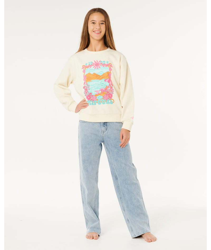 Rip Curl Sunshine Squad Crew-Girl in BONE