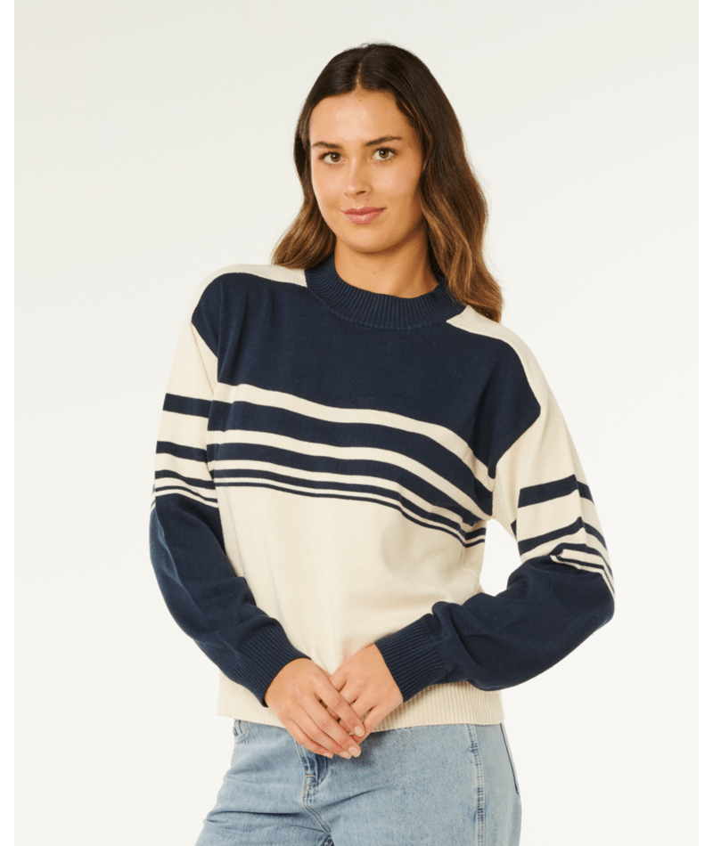Rip Curl Surf Side Stripe Crew in NAVY
