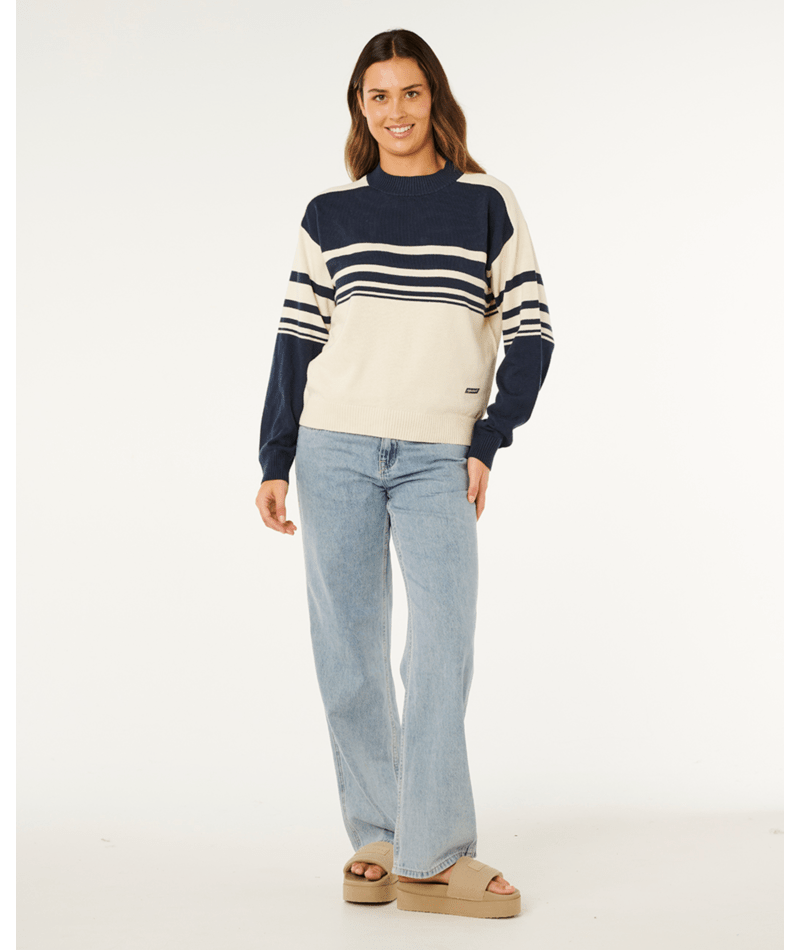 Rip Curl Surf Side Stripe Crew in NAVY