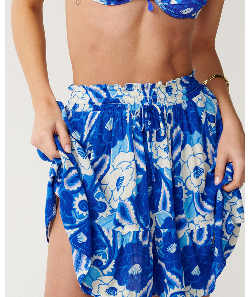 Rip Curl Groove Tiered Mini Skirt in BLUE