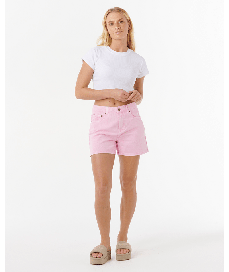 Rip Curl Tabby Denim Short in PINK