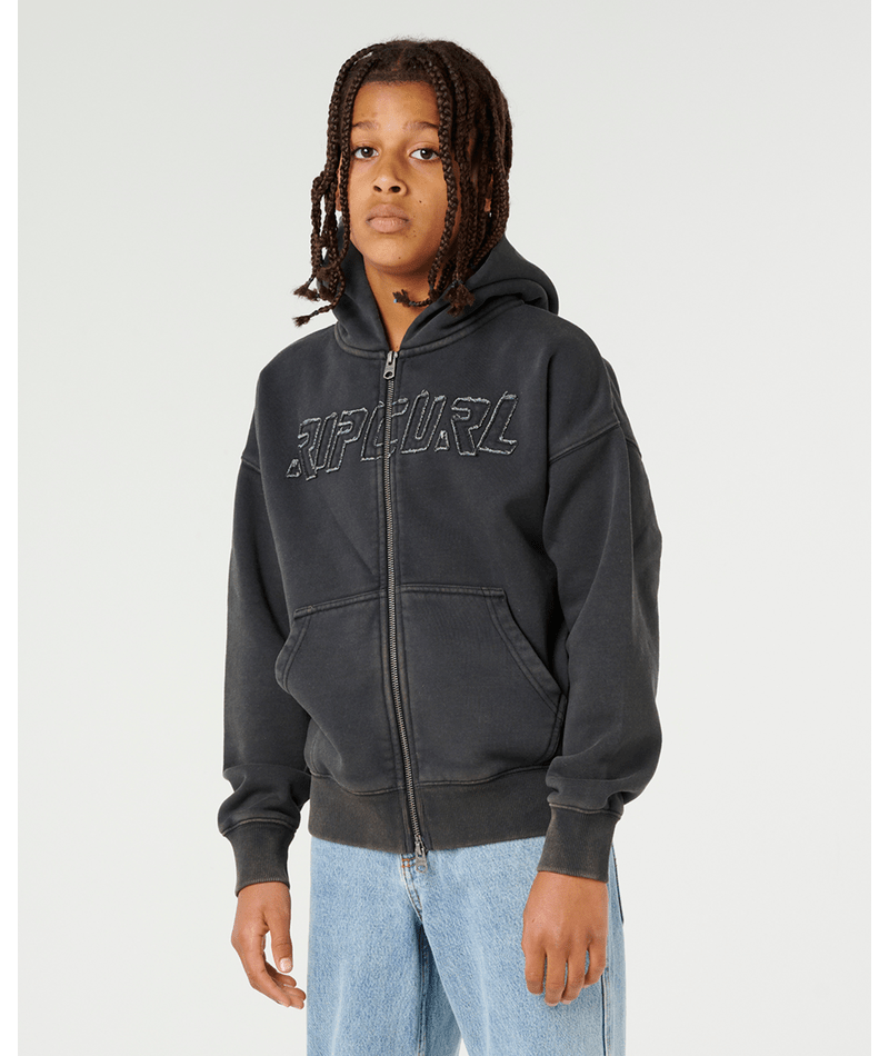 Rip Curl Liquid Trips Z/T Hood -Boy in WASHED BLACK