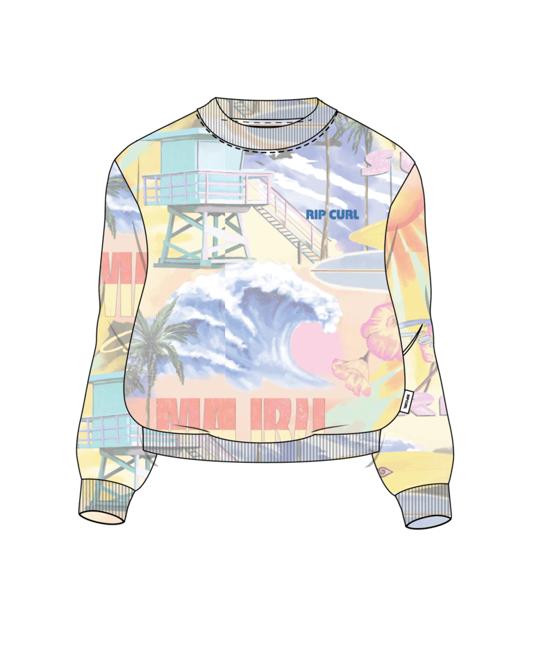 Rip Curl Surf Side Relaxed Crew-Girl in MULTICO