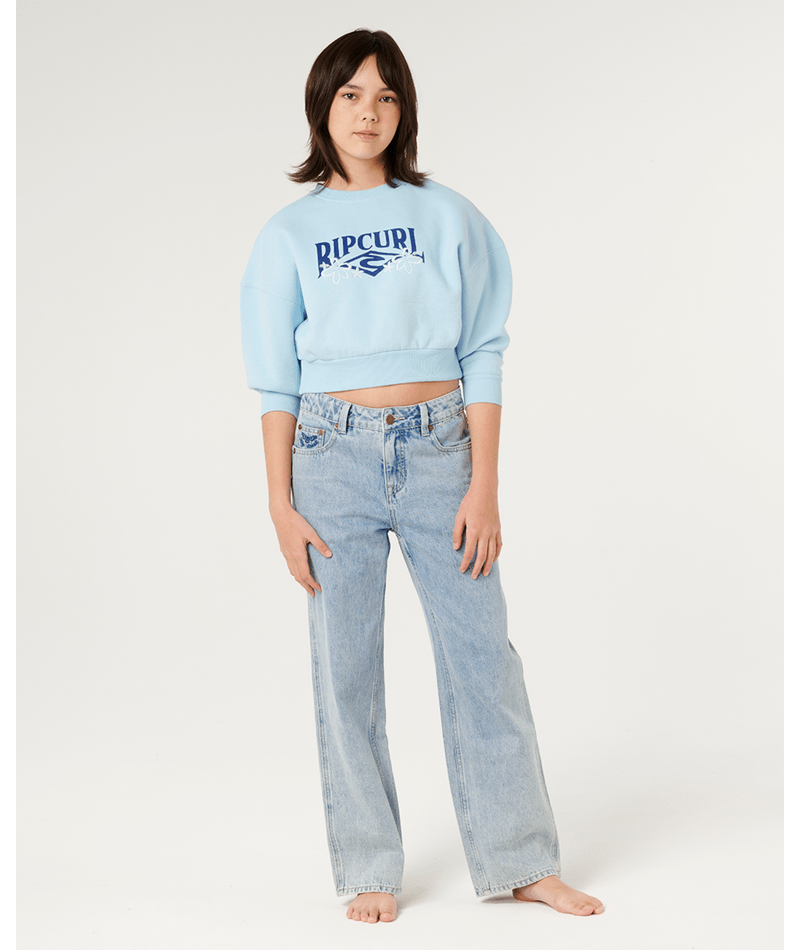 Rip Curl Tropical Cropped Crew - Girl in SKY BLUE