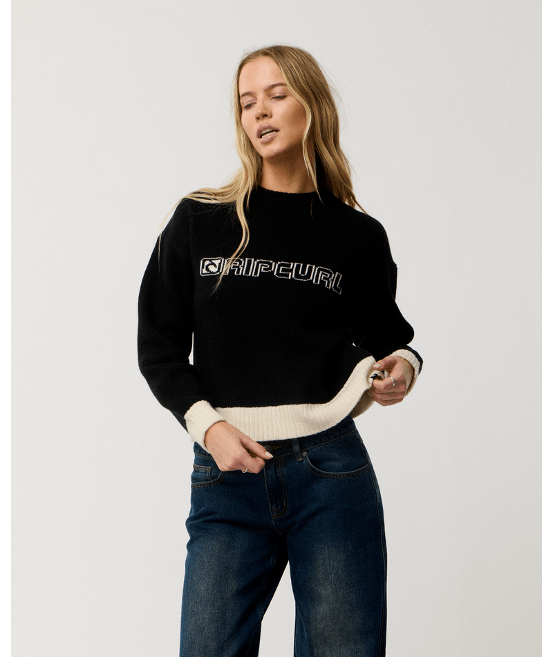 Rip Curl Archive: Script Knit in BLACK