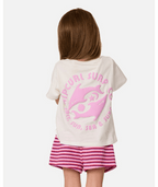 Rip Curl Surf Puff Standard Tee -Girl in Bone/Pink