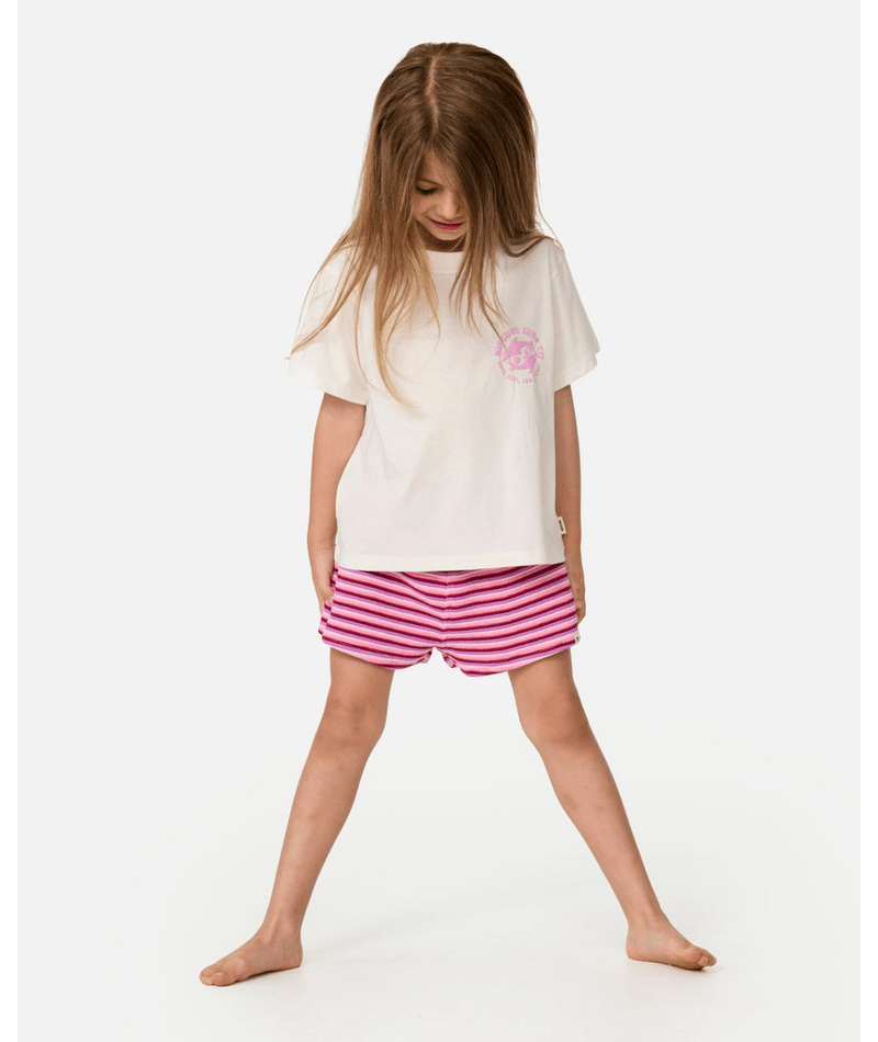 Rip Curl Surf Puff Standard Tee -Girl in Bone/Pink