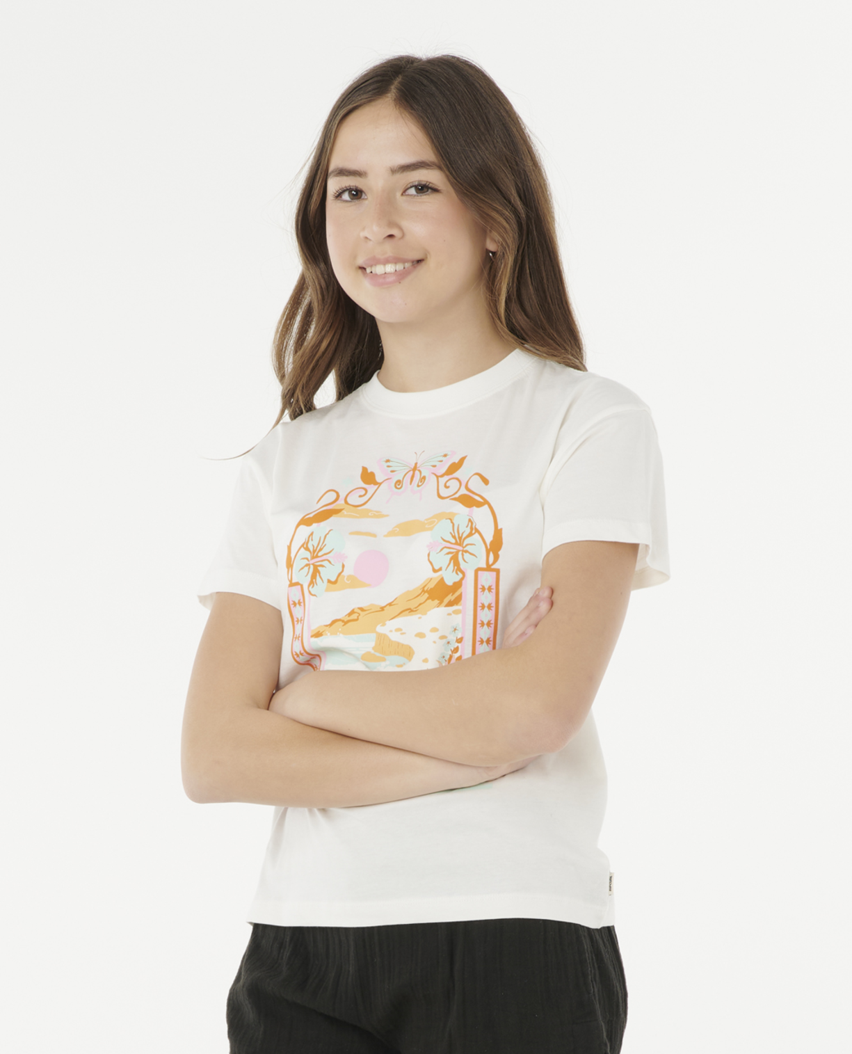 Rip Curl Sunset Skies Art Tee - Girl in BONE