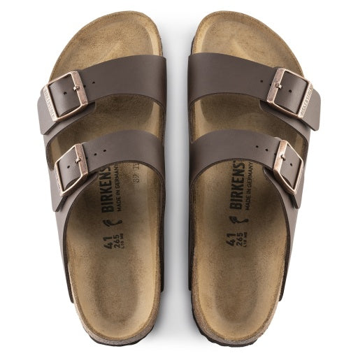 Birkenstock Arizona Dark Brown Birko-Flor Regular in Dark Brown