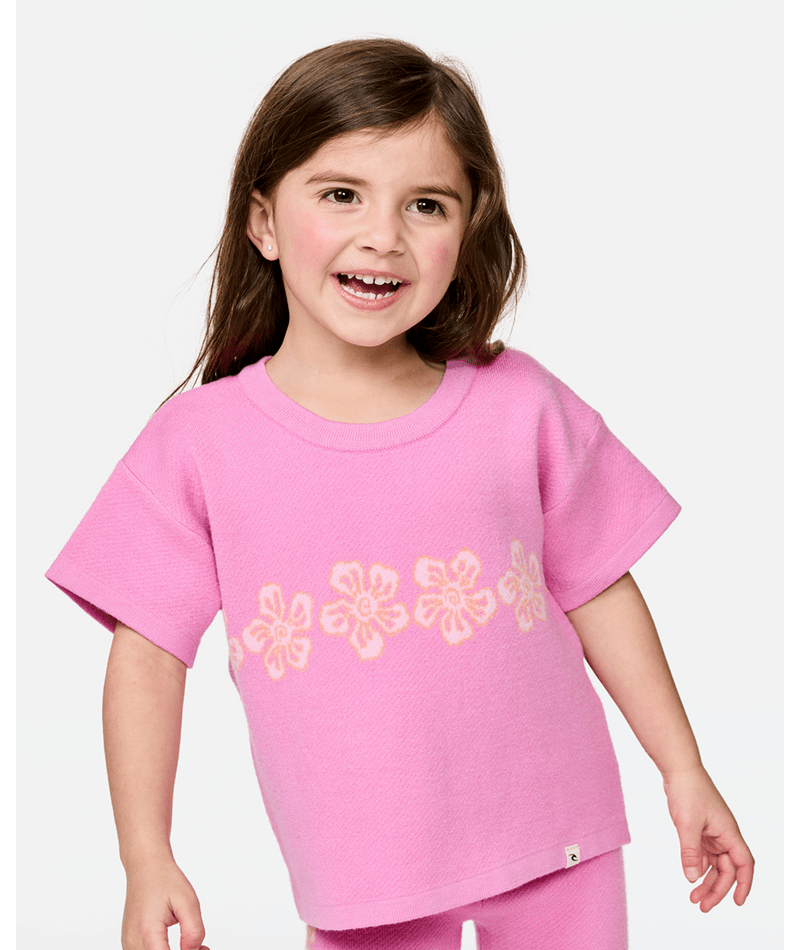 Rip Curl Sunshine Jacquard Tee - Girl in CLOUD PINK