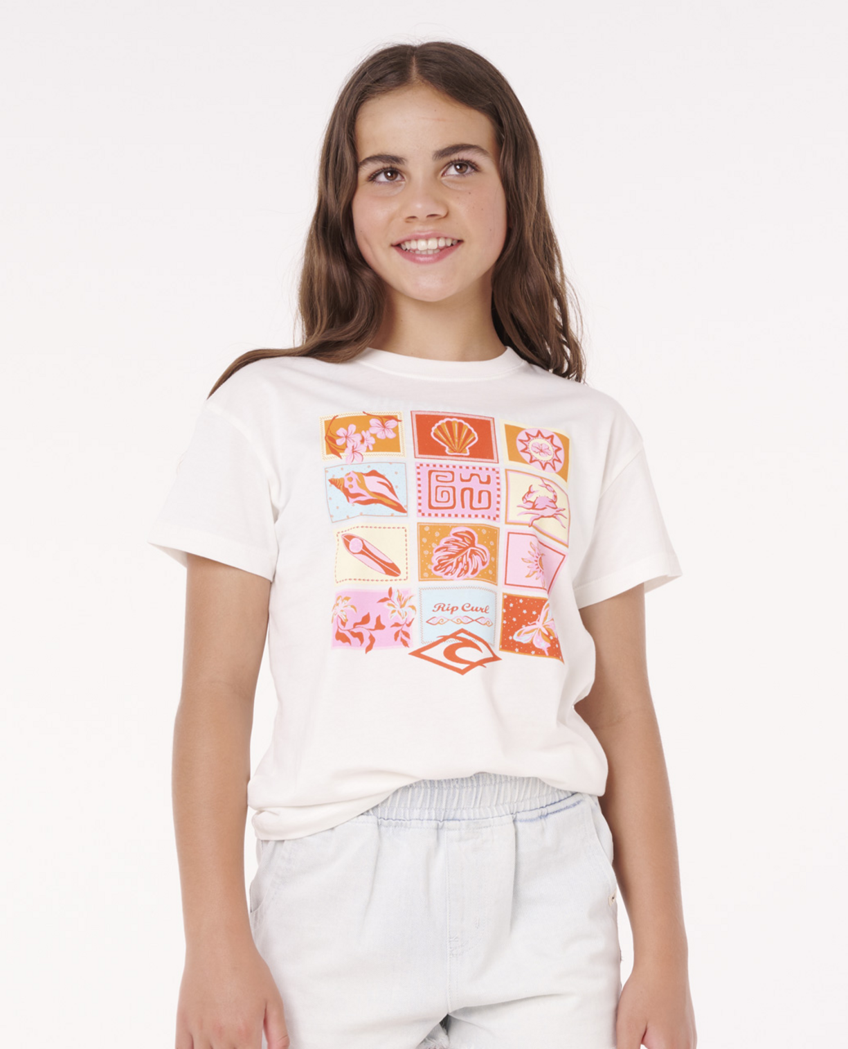 Rip Curl Paradise Club Summer Tee-Girl in BONE