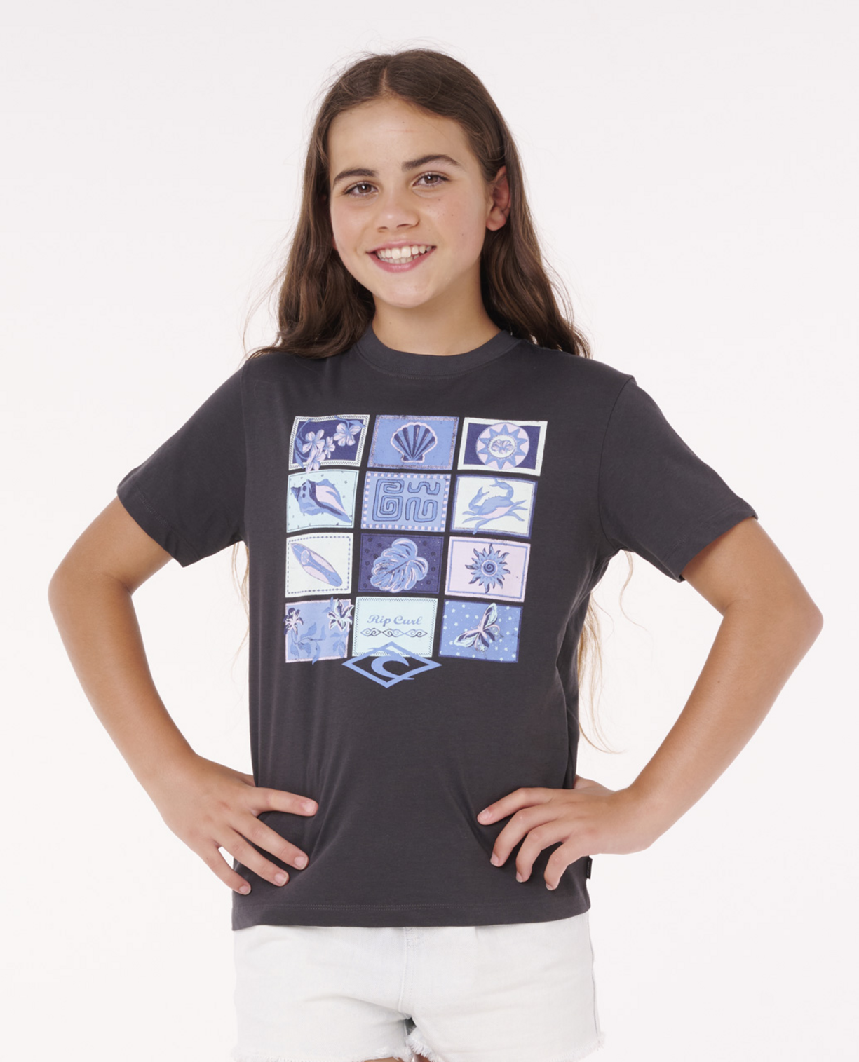 Rip Curl Paradise Club Summer Tee-Girl in WASHED BLACK