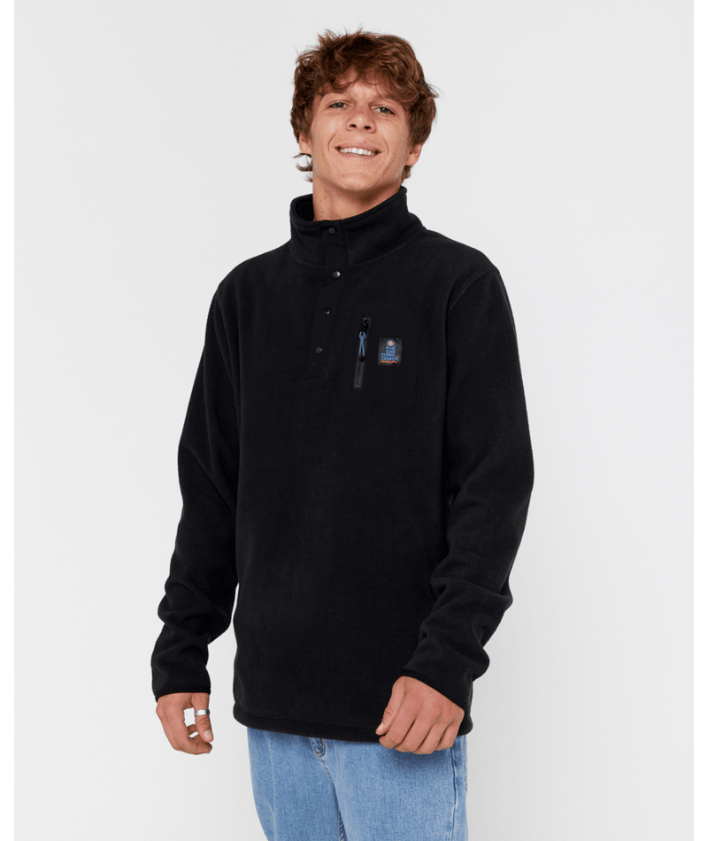 Rip Curl Search Polar Fleece Crew in BLACK