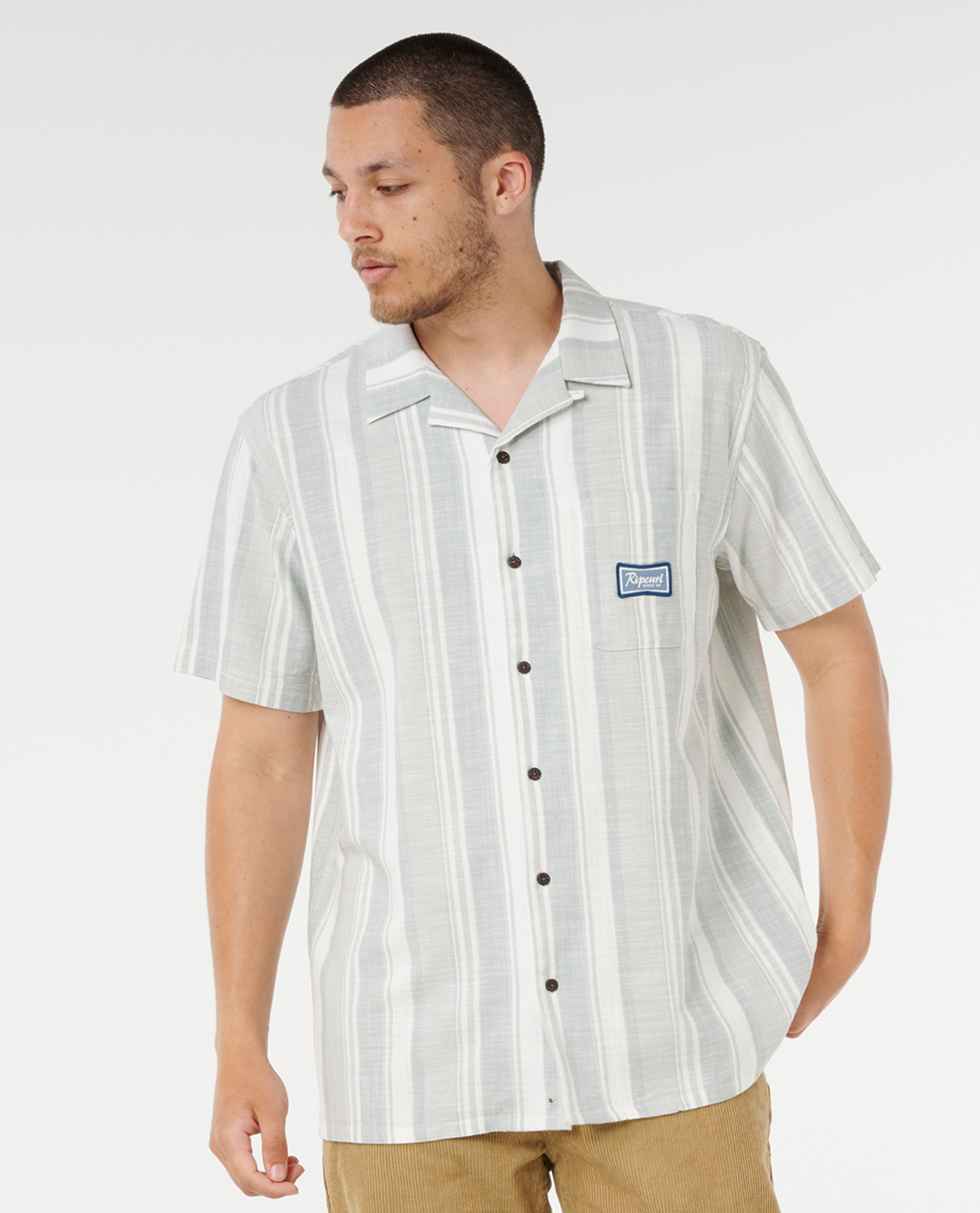 Rip Curl Mod Cali Stripe S/S Shirt in BLUEFIN