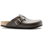 Birkenstock Boston Dark Brown Smooth Leather Narrow in Dark Brown