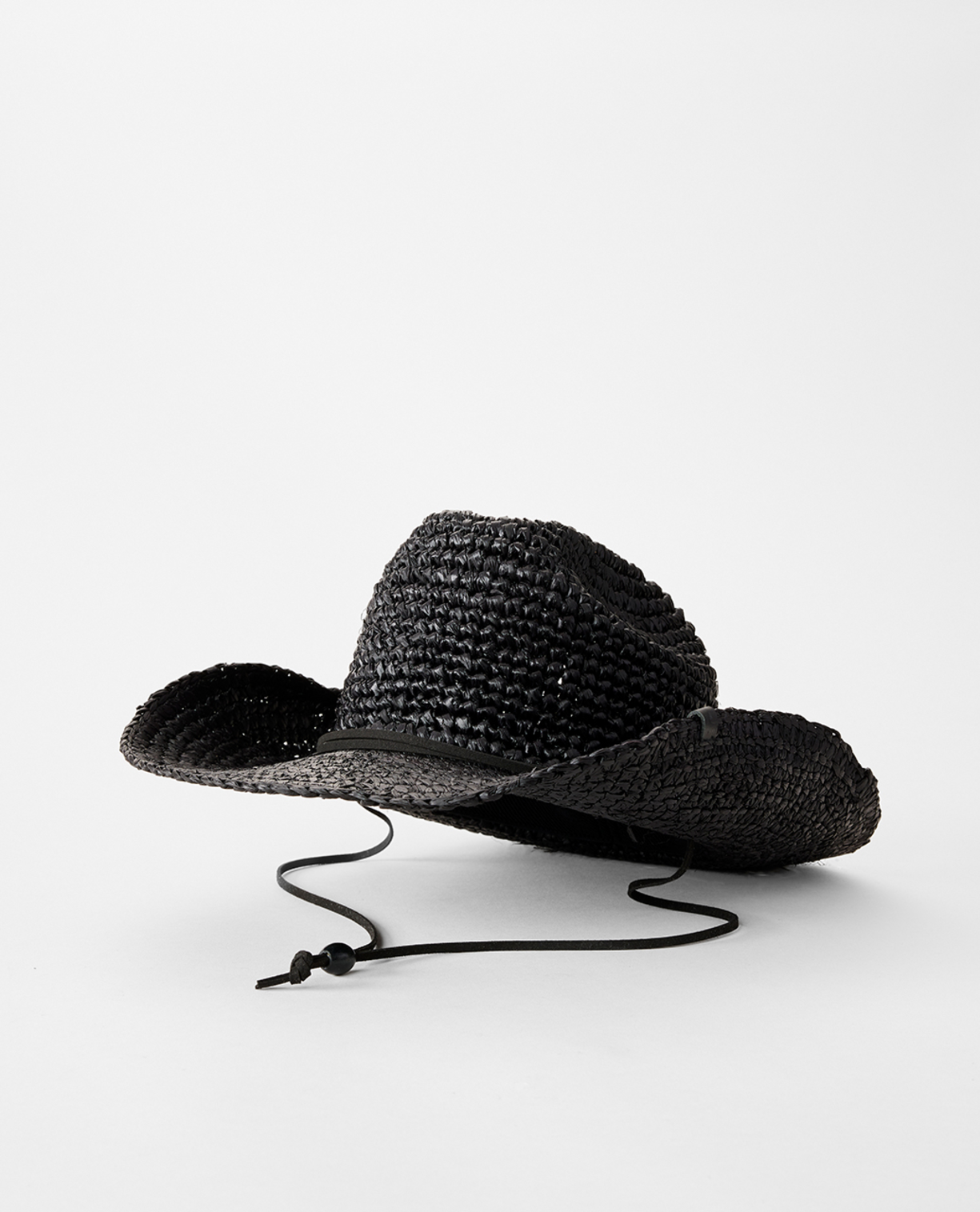 Rip Curl Crushable Straw Cowgirl Hat in BLACK