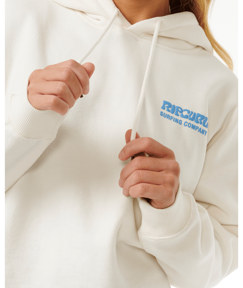 Rip Curl Surf Puff Heritage Hood in BONE/BRIGHT BLUE