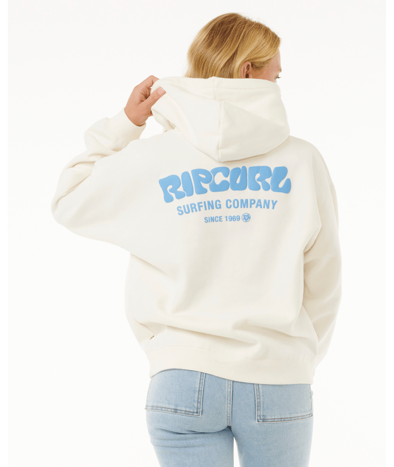 Rip Curl Surf Puff Heritage Hood in BONE/BRIGHT BLUE