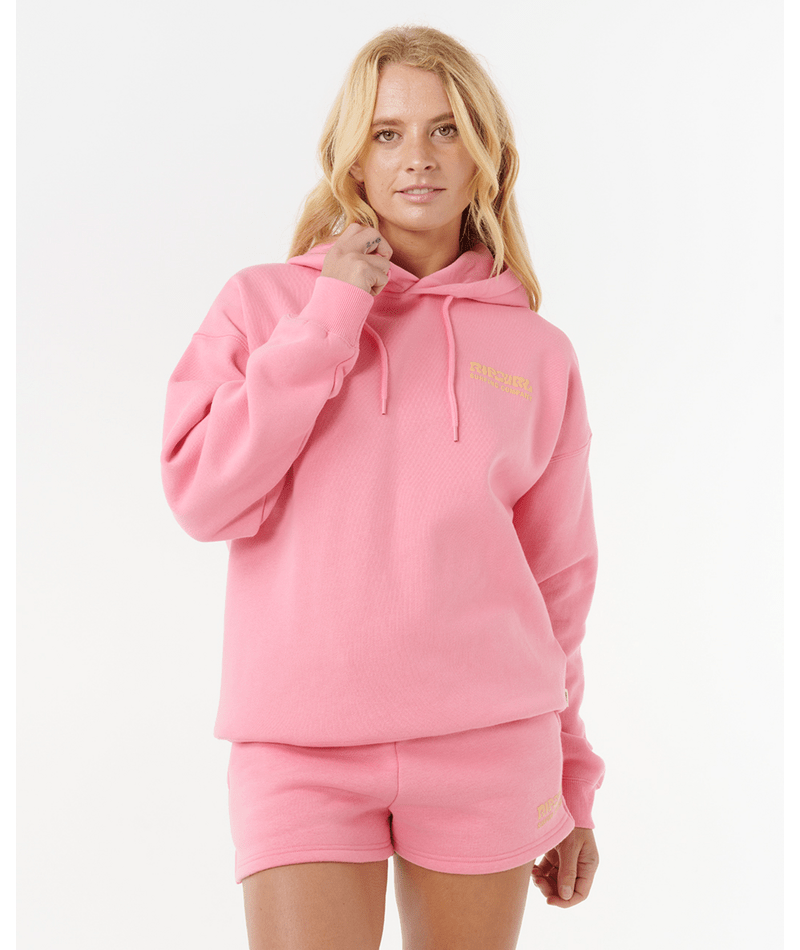 Rip Curl Surf Puff Heritage Hood in PINK/ORANGE