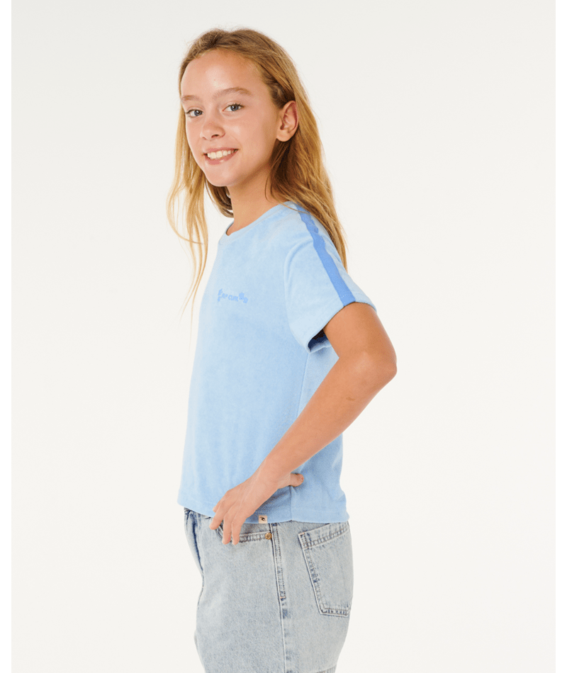 Rip Curl Sunshine Squad Terry Tee- Girl in LIGHT BLUE
