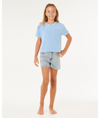 Rip Curl Sunshine Squad Terry Tee- Girl in LIGHT BLUE