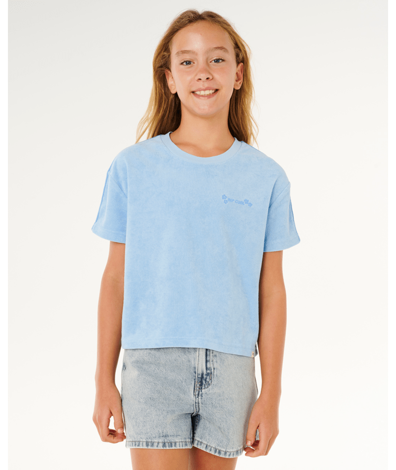Rip Curl Sunshine Squad Terry Tee- Girl in LIGHT BLUE