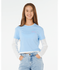 Rip Curl Sunshine Squad Ls  Tee - Girl in SKY BLUE