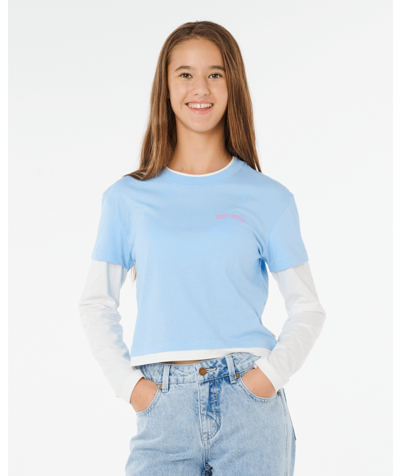 Rip Curl Sunshine Squad Ls  Tee - Girl in SKY BLUE