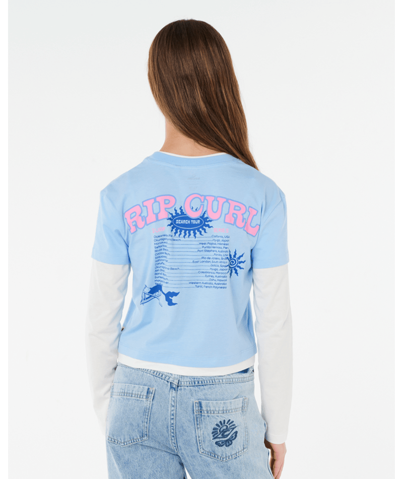 Rip Curl Sunshine Squad Ls  Tee - Girl in SKY BLUE