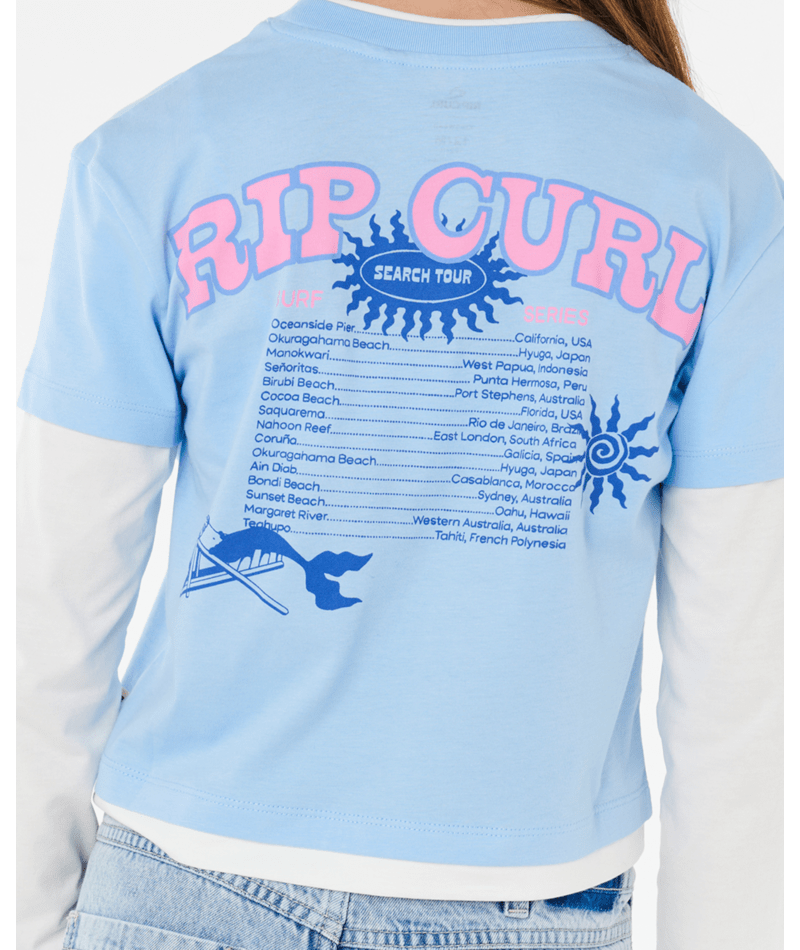 Rip Curl Sunshine Squad Ls  Tee - Girl in SKY BLUE