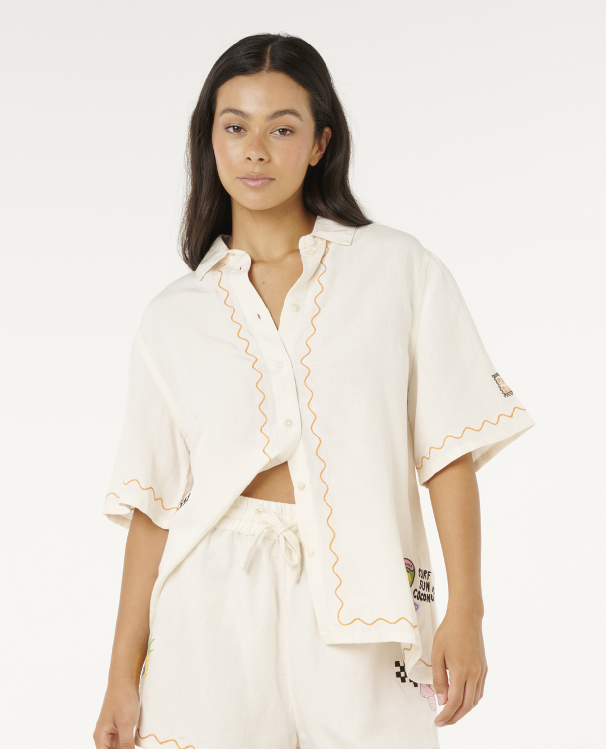 Rip Curl Sunset Luau Embroidered Shirt in SHELL
