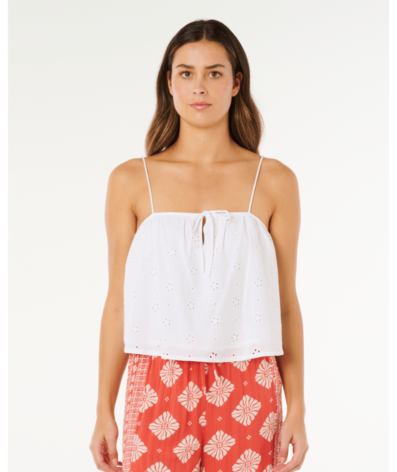 Rip Curl Oasis Broderie Top in WHITE