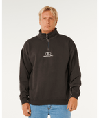 Rip Curl Pill Icon 1/4 Zip Crew in BLACK