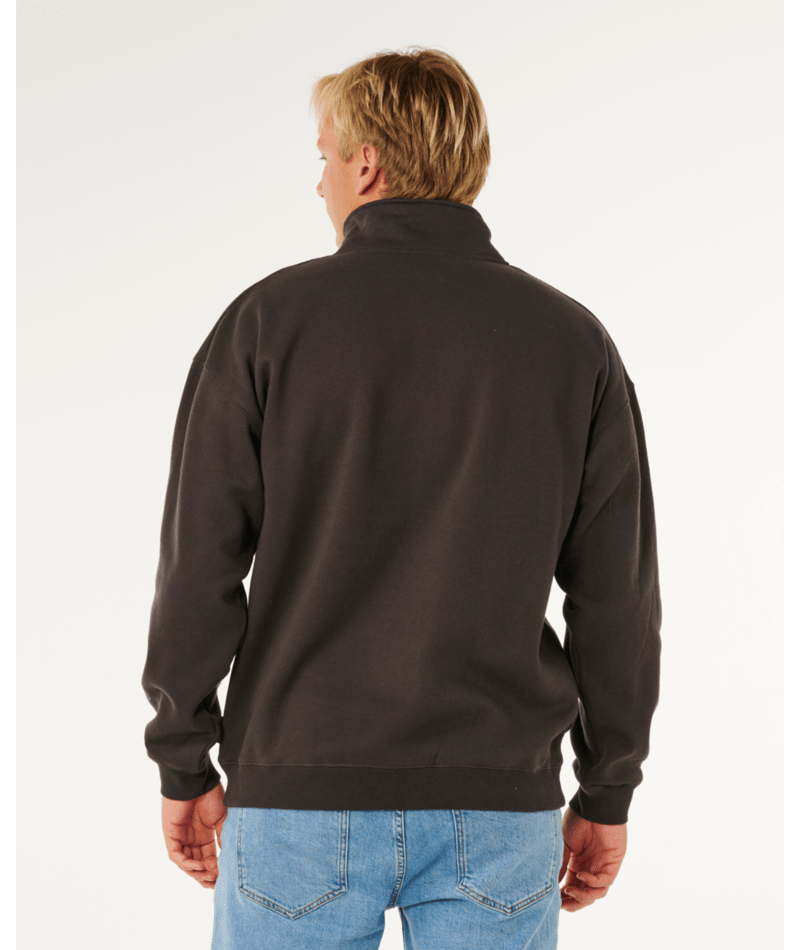 Rip Curl Pill Icon 1/4 Zip Crew in BLACK