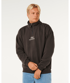 Rip Curl Pill Icon 1/4 Zip Crew in BLACK