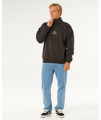 Rip Curl Pill Icon 1/4 Zip Crew in BLACK