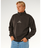 Rip Curl Pill Icon 1/4 Zip Crew in BLACK