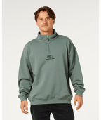Rip Curl Pill Icon 1/4 Zip Crew in MOSS