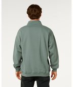 Rip Curl Pill Icon 1/4 Zip Crew in MOSS