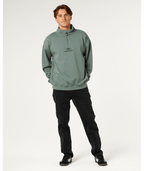 Rip Curl Pill Icon 1/4 Zip Crew in MOSS