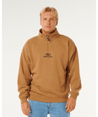 Rip Curl Pill Icon 1/4 Zip Crew in MOCHA