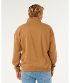 Rip Curl Pill Icon 1/4 Zip Crew in MOCHA