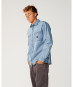 Rip Curl Premium Surf Denim L/S Shirt in WASHED BLUE