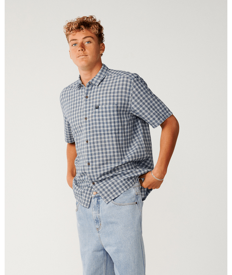 Rip Curl Classic Surf Check S/S Shirt in LIGHT NAVY