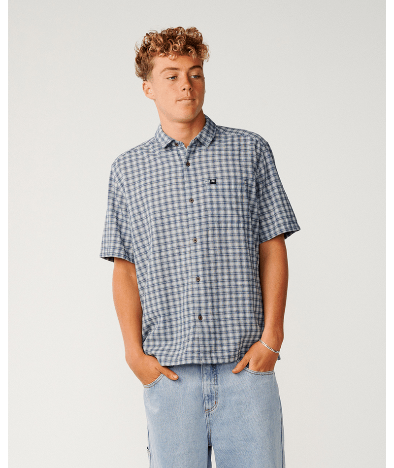 Rip Curl Classic Surf Check S/S Shirt in LIGHT NAVY